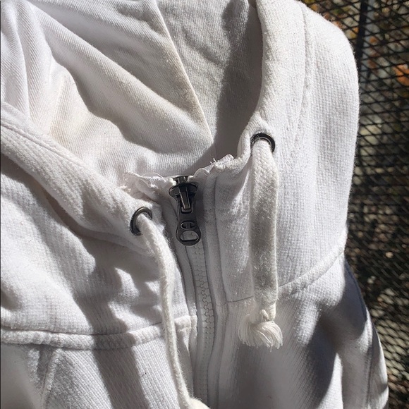 A White Champion Powerblend Zip Hoodie - Picture 2 of 8